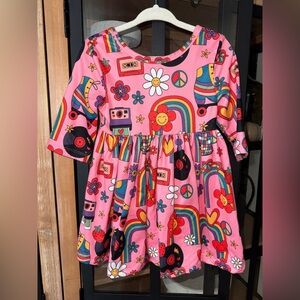 Groovy twirl dress toddler baby girl two daisy rainbow roller skates